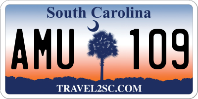 SC license plate AMU109