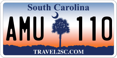 SC license plate AMU110
