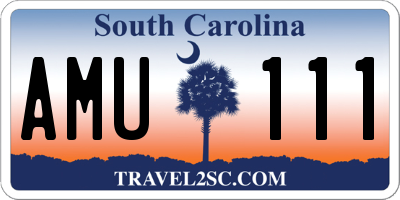 SC license plate AMU111