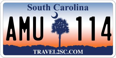 SC license plate AMU114