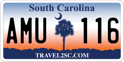 SC license plate AMU116