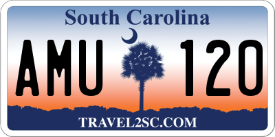 SC license plate AMU120