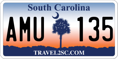 SC license plate AMU135