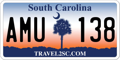 SC license plate AMU138
