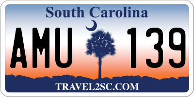 SC license plate AMU139