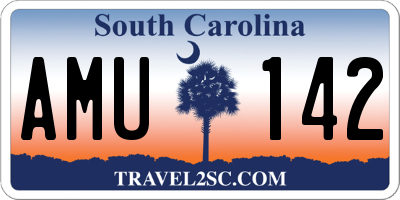 SC license plate AMU142