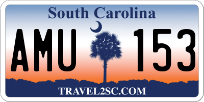 SC license plate AMU153