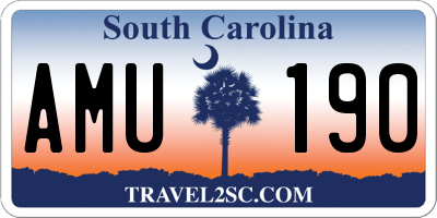 SC license plate AMU190