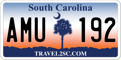 SC license plate AMU192