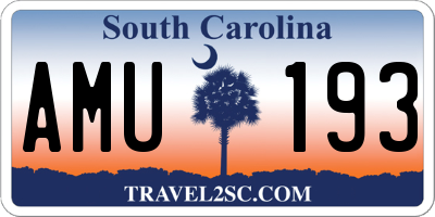 SC license plate AMU193