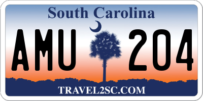 SC license plate AMU204