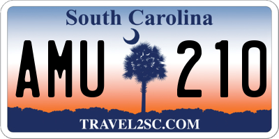 SC license plate AMU210