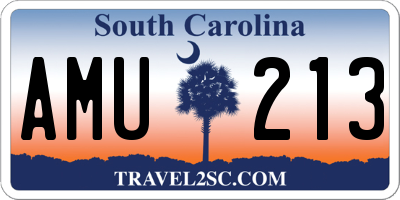 SC license plate AMU213