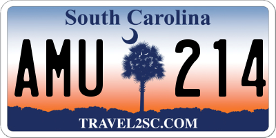 SC license plate AMU214