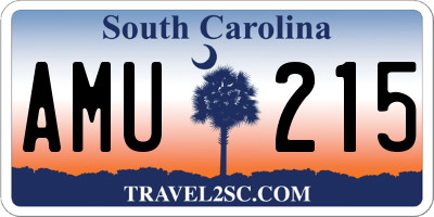 SC license plate AMU215