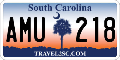 SC license plate AMU218