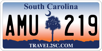 SC license plate AMU219