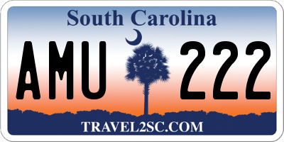SC license plate AMU222