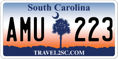 SC license plate AMU223