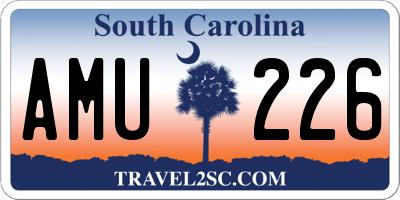SC license plate AMU226