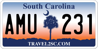 SC license plate AMU231