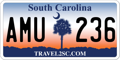 SC license plate AMU236