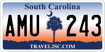 SC license plate AMU243