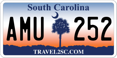 SC license plate AMU252