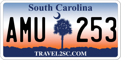 SC license plate AMU253