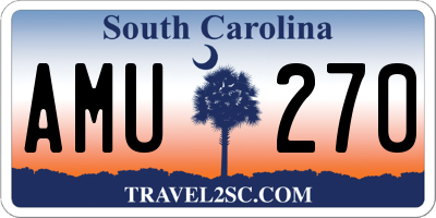 SC license plate AMU270