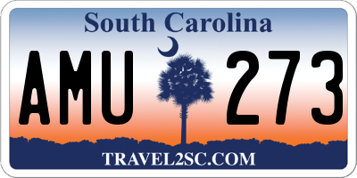 SC license plate AMU273