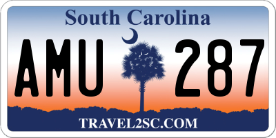 SC license plate AMU287