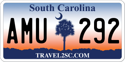 SC license plate AMU292