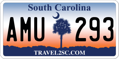 SC license plate AMU293