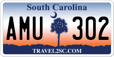 SC license plate AMU302