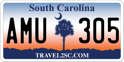 SC license plate AMU305