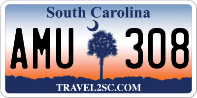 SC license plate AMU308