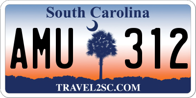 SC license plate AMU312