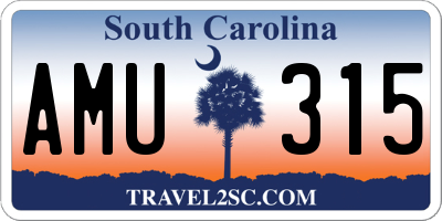 SC license plate AMU315