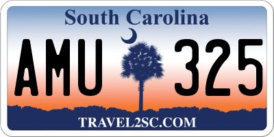SC license plate AMU325