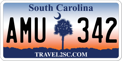 SC license plate AMU342
