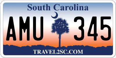 SC license plate AMU345