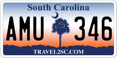 SC license plate AMU346