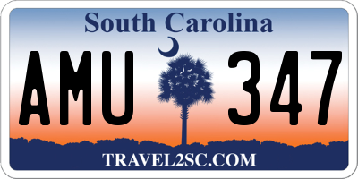 SC license plate AMU347