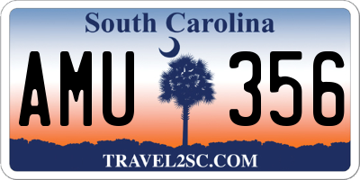 SC license plate AMU356