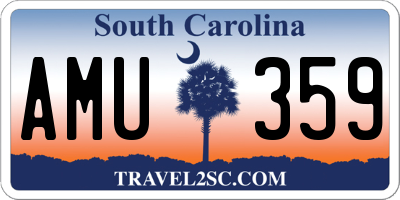 SC license plate AMU359