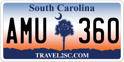 SC license plate AMU360