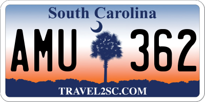 SC license plate AMU362