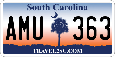 SC license plate AMU363