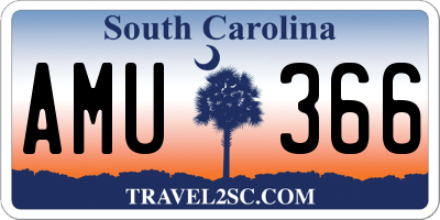 SC license plate AMU366